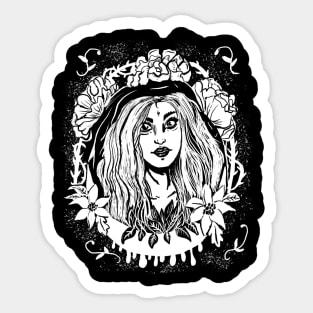 Moon Maiden Druidess Gothic Forest Witch Sticker